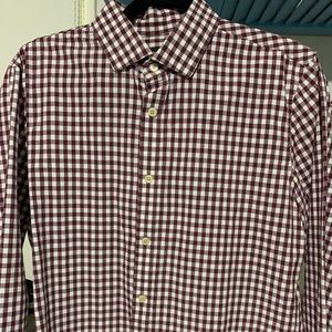 Shirt square red white medium